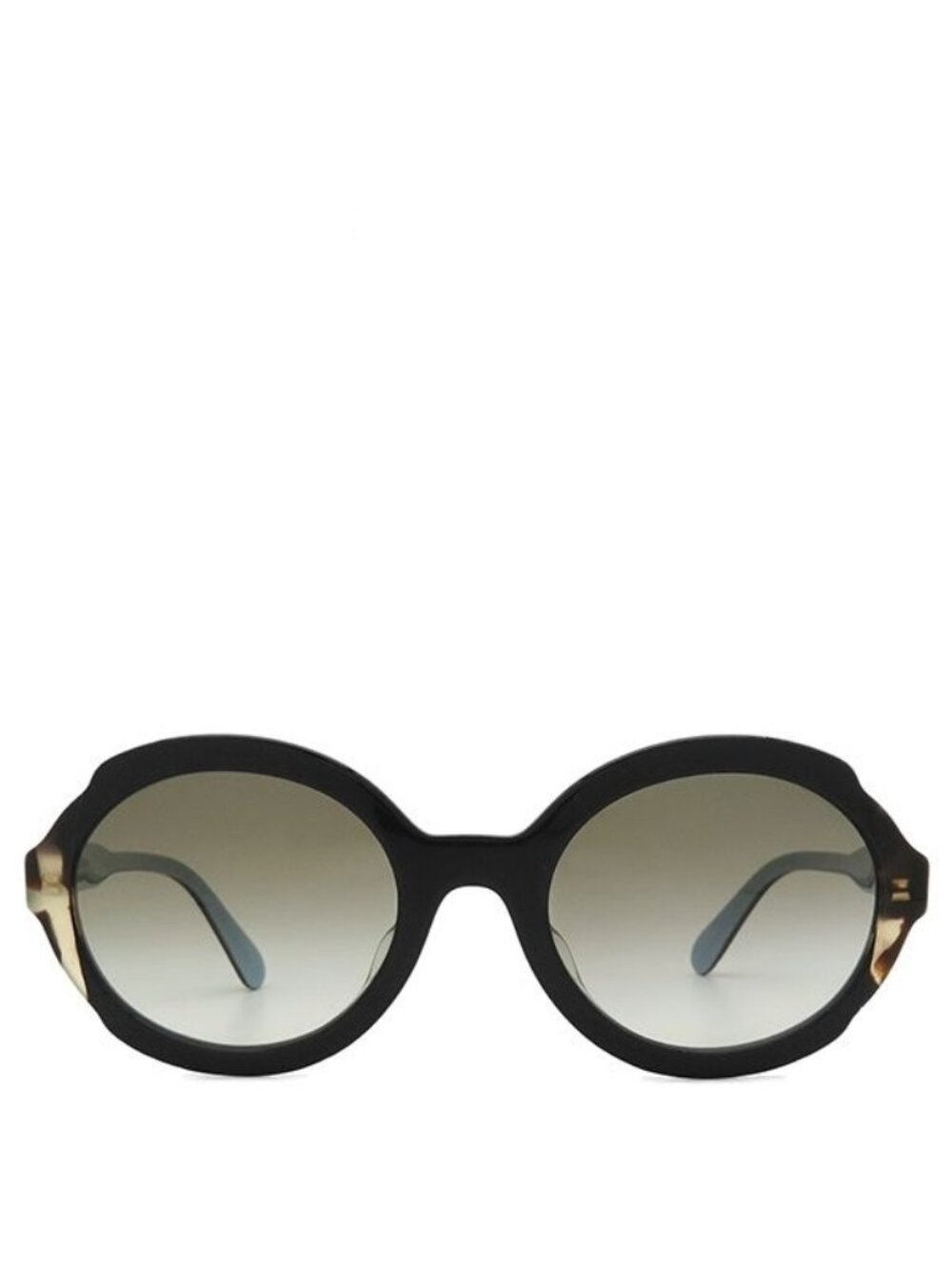 Prada Sunglasses 53 22 Acetate Black Light Blue Marble Silver Oval Shape
